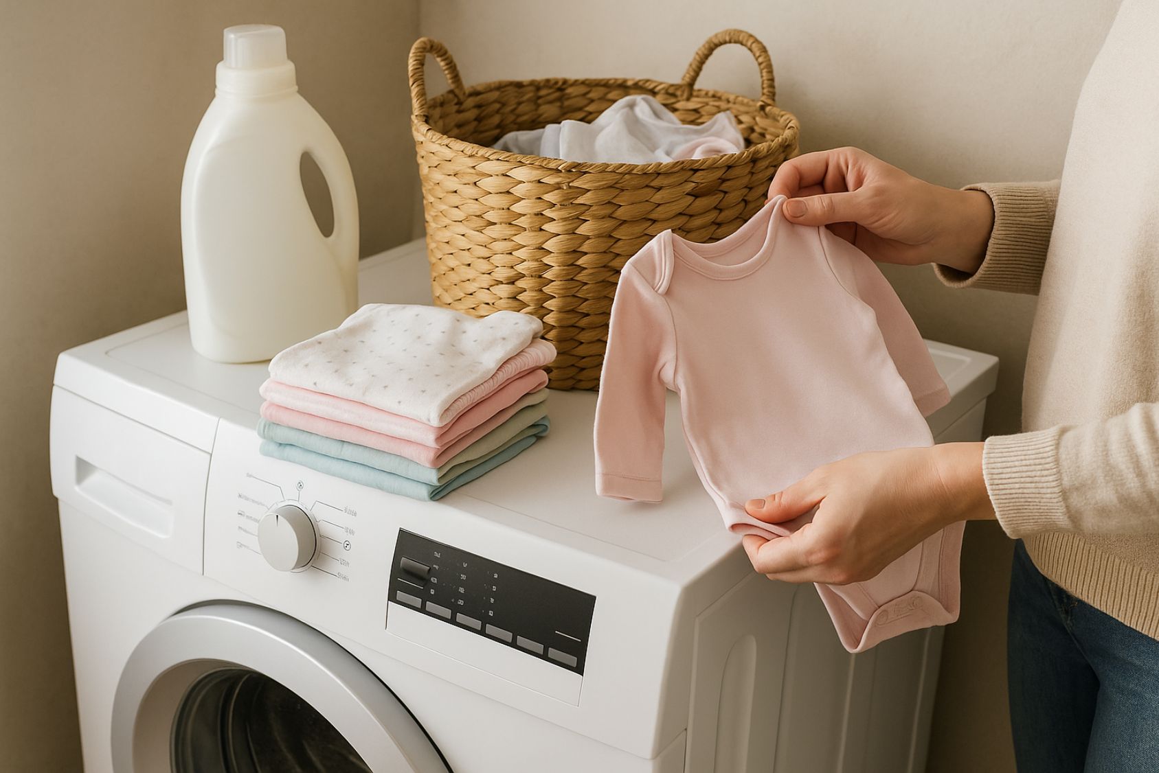 laver les vêtements d'un bébé