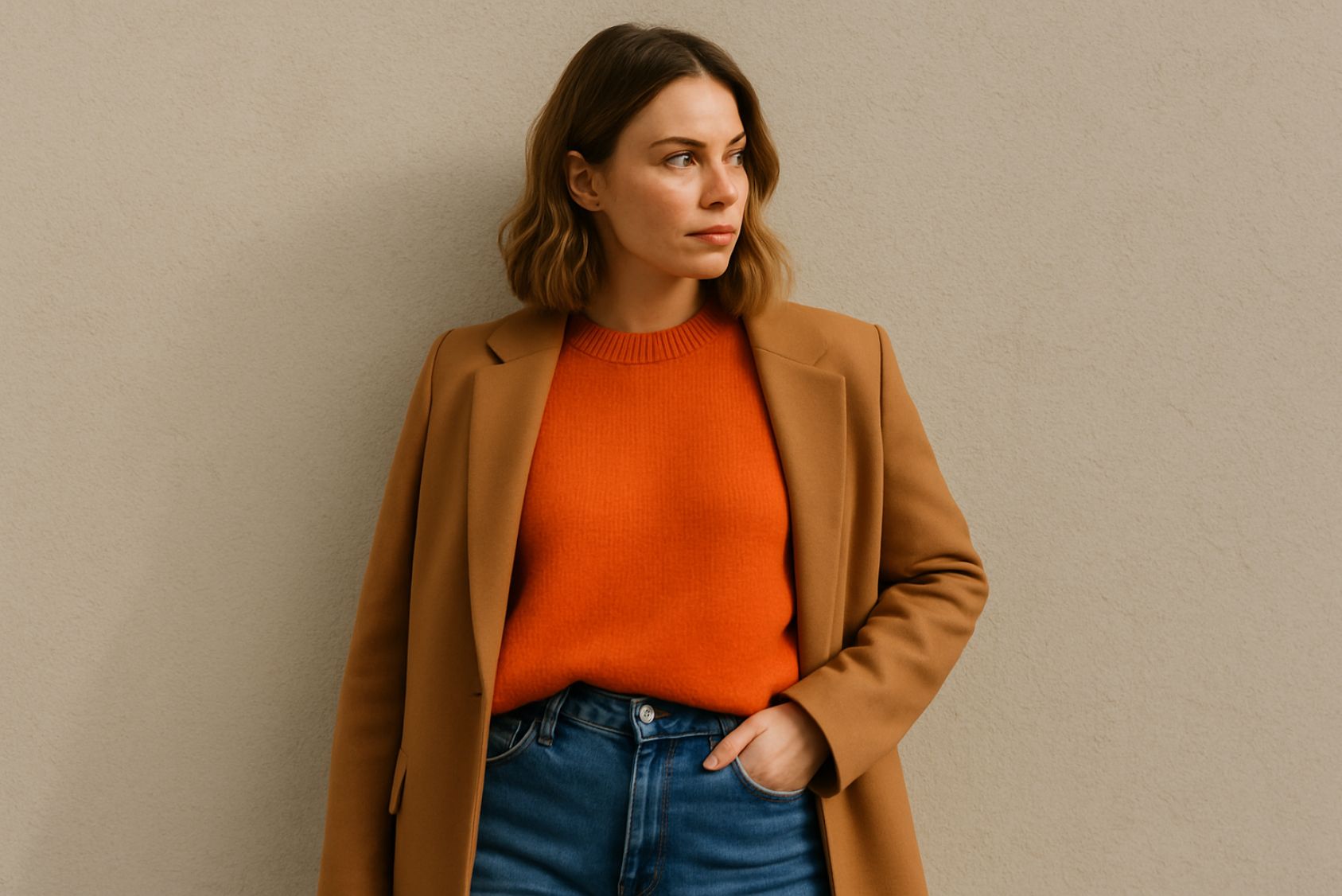 exemple de tenue avec un vêtement orange