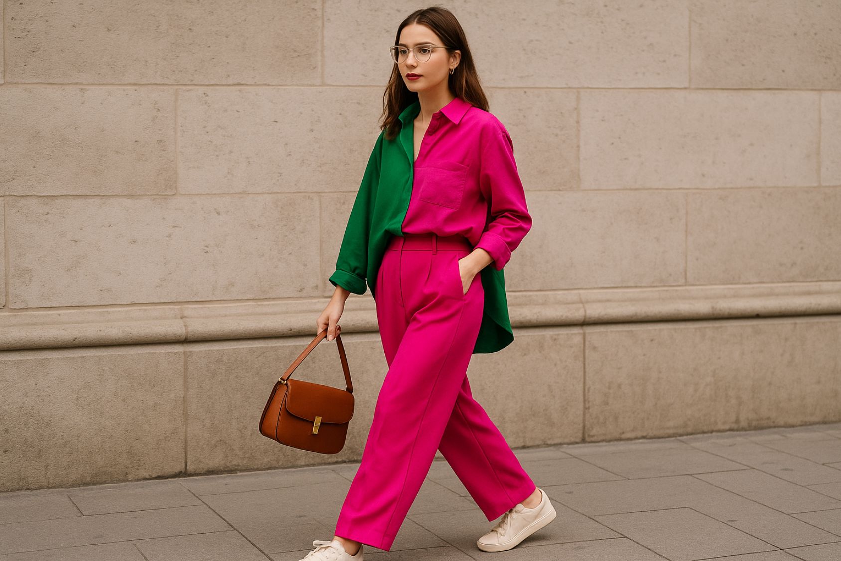 exemple de tenue avec un vêtement rose fushia