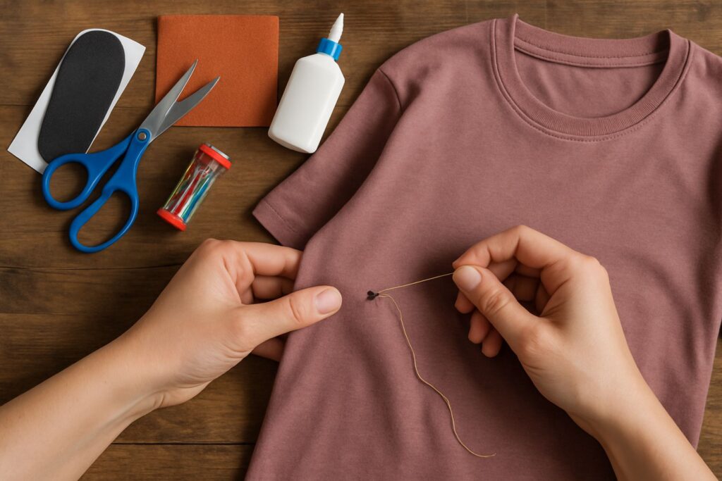 cacher un trou sur un vêtement