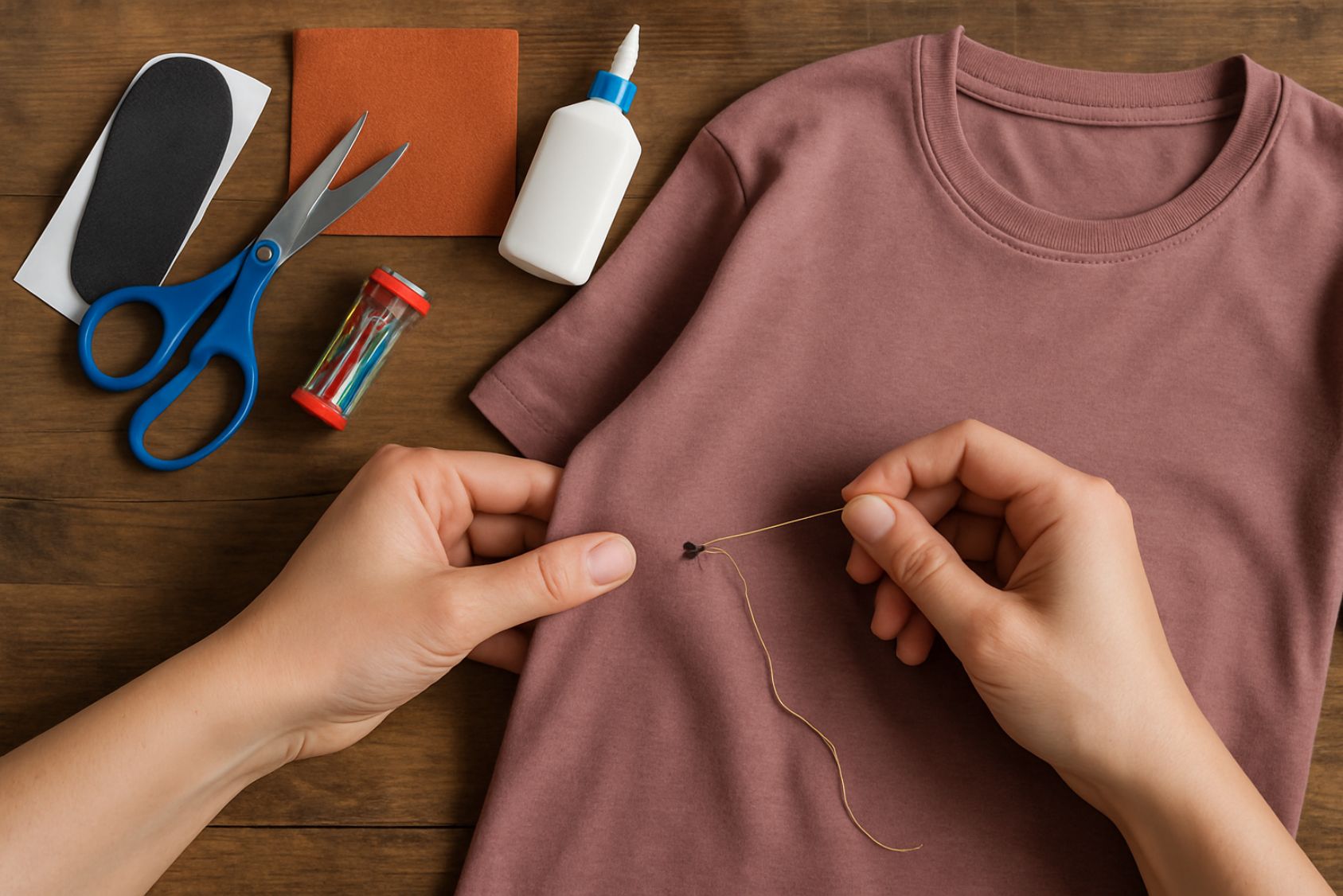 cacher un trou sur un vêtement