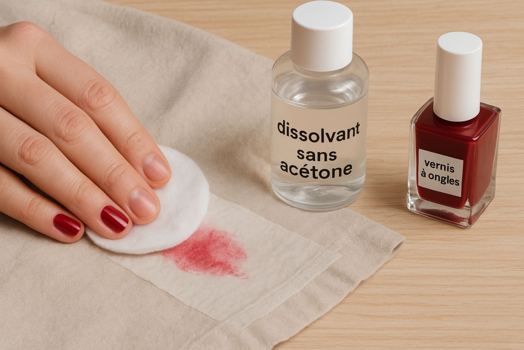 enlever du vernis sur un vêtement